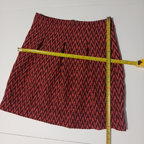 Ann Taylor LOFT Fuchsia/Magenta Linen Blend Chevron A-line Skirt Sz 2 - Picture 9 of 10